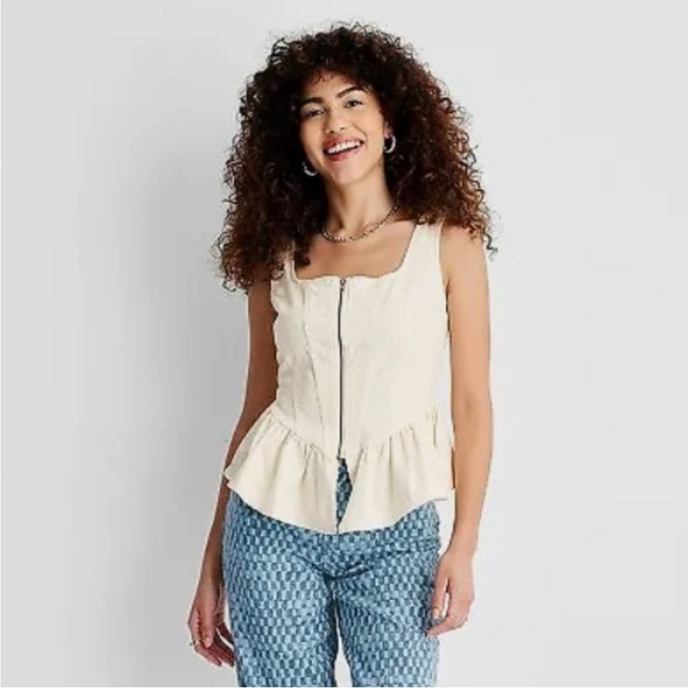 🤎Sleeveless Denim Corset Top - Future Collective with Gabriella Karefa-Jo